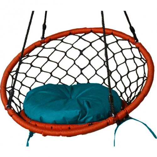 Small Dreamcatcher Swing Cushion in Turquoise Blue Fabric